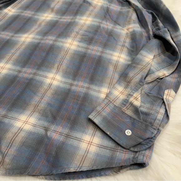 Eddie Bauer Flannel Button Down Shirt Top Plaid Blue Small - Picture 10 of 16